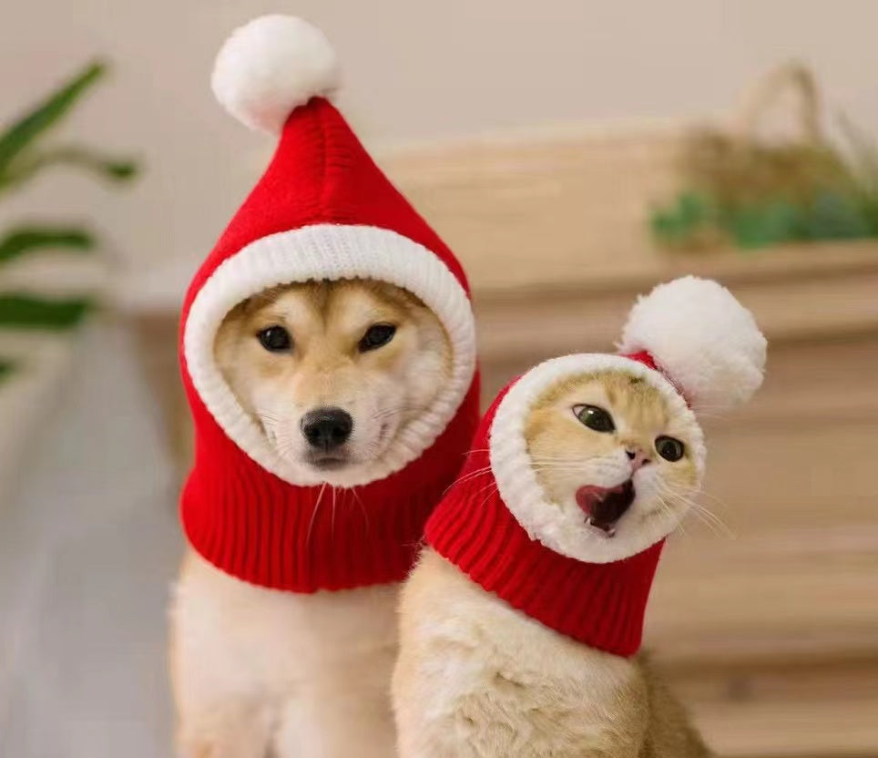 Wholesale Knit Pet Lovely Christmas Knit Red Hat