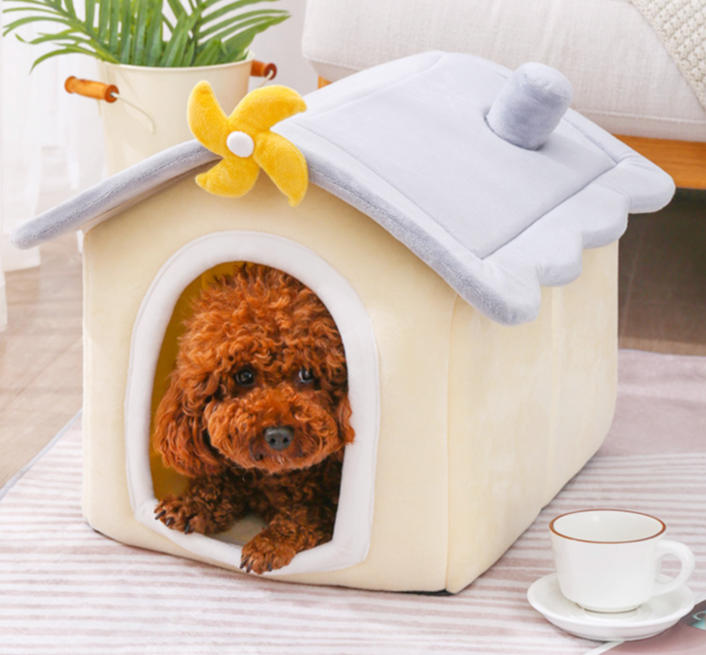 Lovely Plush Warm And Cozy Pet House Winter Pet Beds