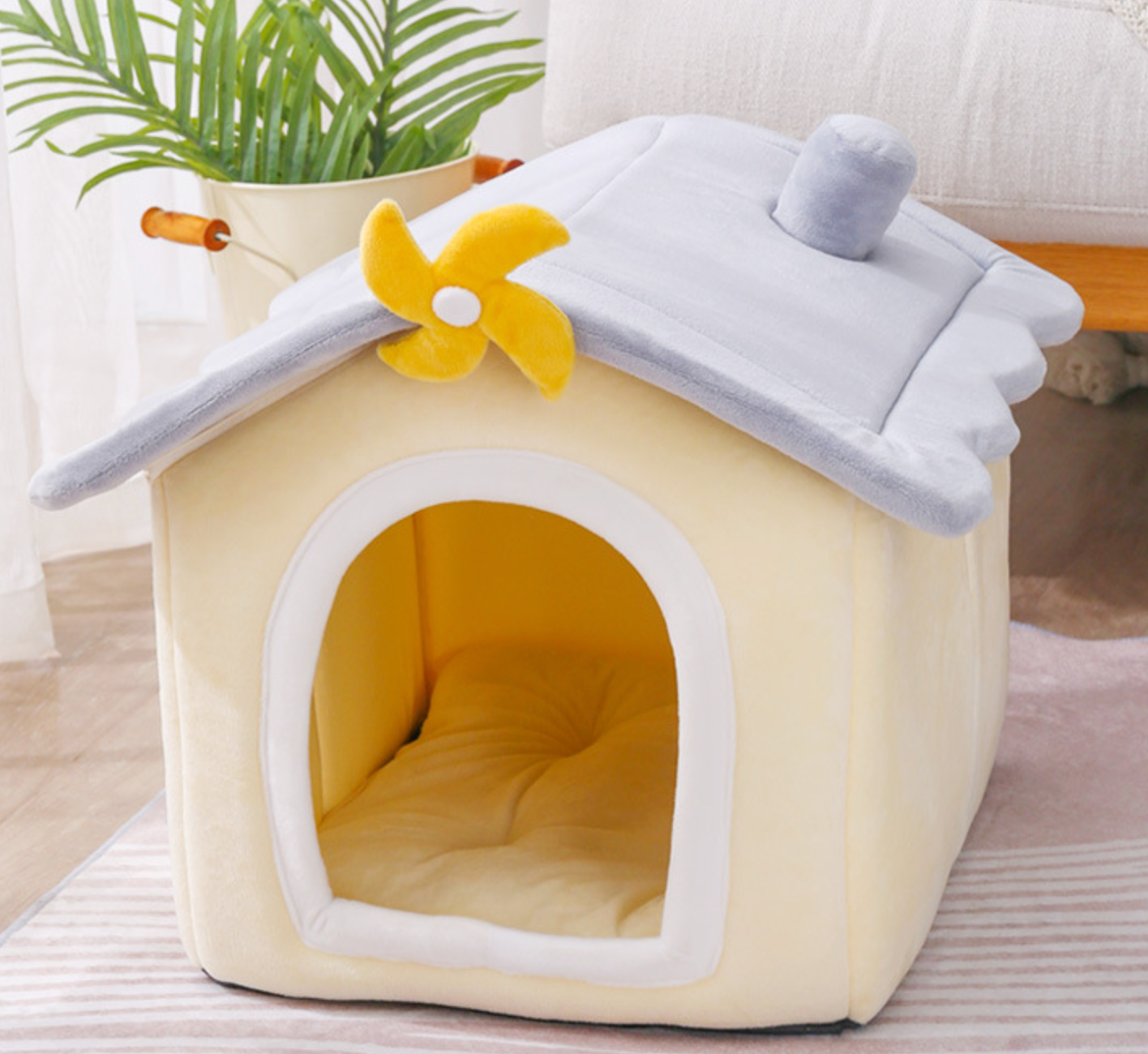 Lovely Plush Warm And Cozy Pet House Winter Pet Beds